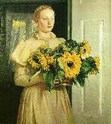 Michael Ancher pigen med solsikkerne Spain oil painting artist